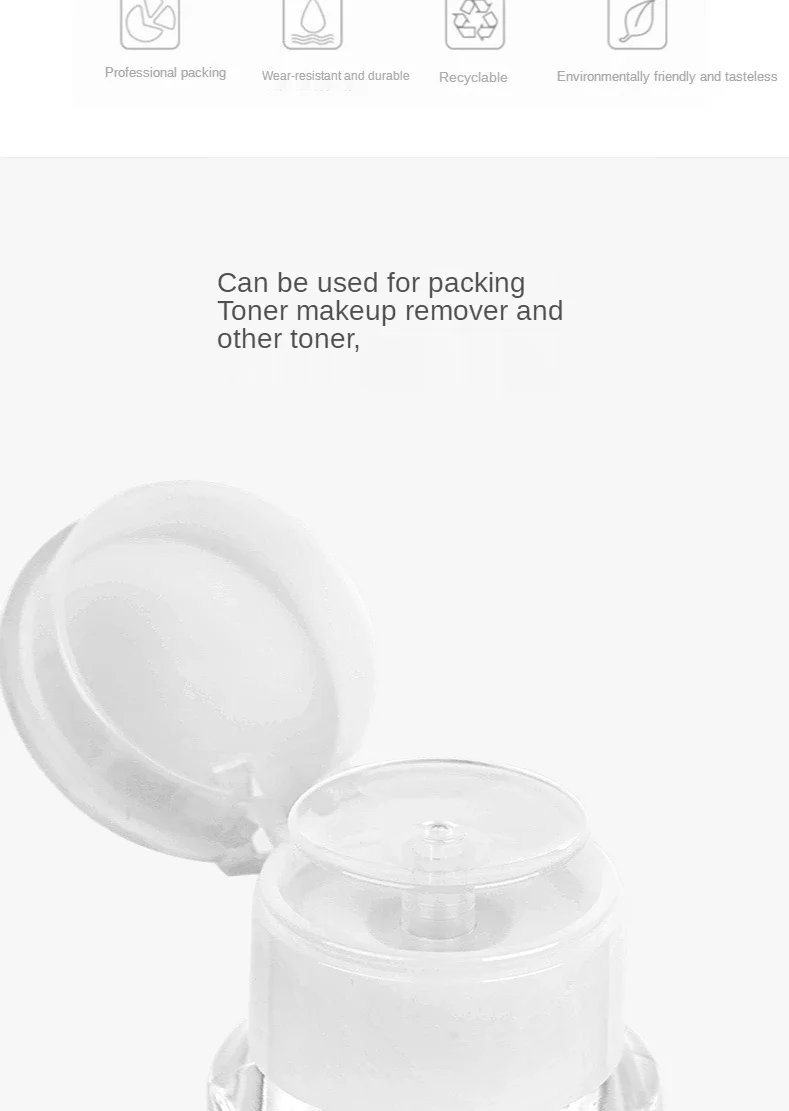 Refillable Bottles Push-type Bottling Push Down Empty Pump Dispenser Bottle for Nail Polish and Makeup Remover Bottle Packaging