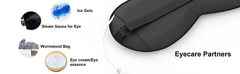 USB Heated Eye Mask Reusable USB Silk Steaming Eye Mask Eye Massager For Sleeping Eye Puffiness Anti Dark Circle Patch Eye Care