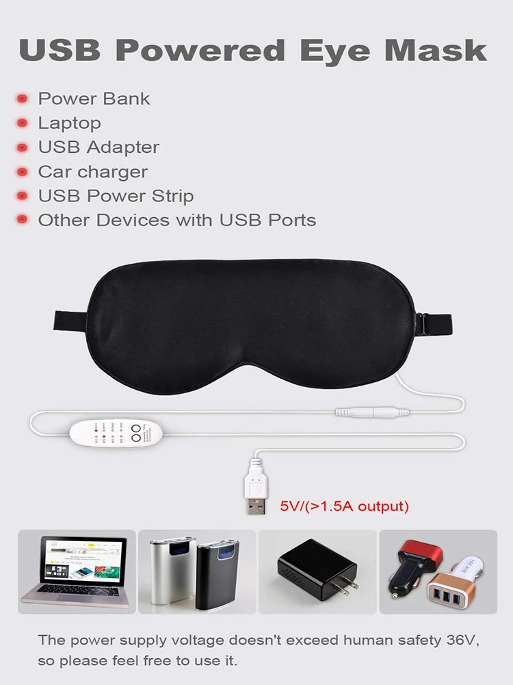 USB Heated Eye Mask Reusable USB Silk Steaming Eye Mask Eye Massager For Sleeping Eye Puffiness Anti Dark Circle Patch Eye Care USB Heated Eye Mask Reusable USB Silk Steaming Eye Mask Eye Massager For Sleeping Eye Puffiness Anti Dark Circle Patch Eye Care