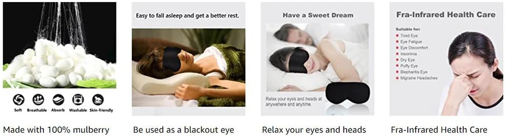 USB Heated Eye Mask Reusable USB Silk Steaming Eye Mask Eye Massager For Sleeping Eye Puffiness Anti Dark Circle Patch Eye Care