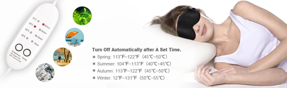 USB Heated Eye Mask Reusable USB Silk Steaming Eye Mask Eye Massager For Sleeping Eye Puffiness Anti Dark Circle Patch Eye Care