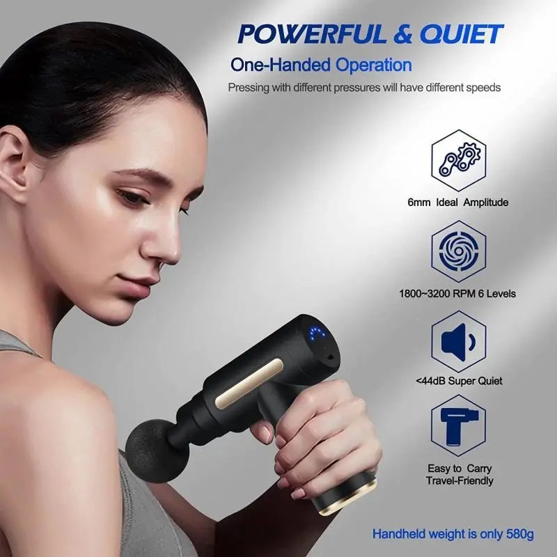 Deep Tissue Muscle Fascial Gun Muscle Massage Gun Handheld Percussi on Massager For Body Back And Neck Leg