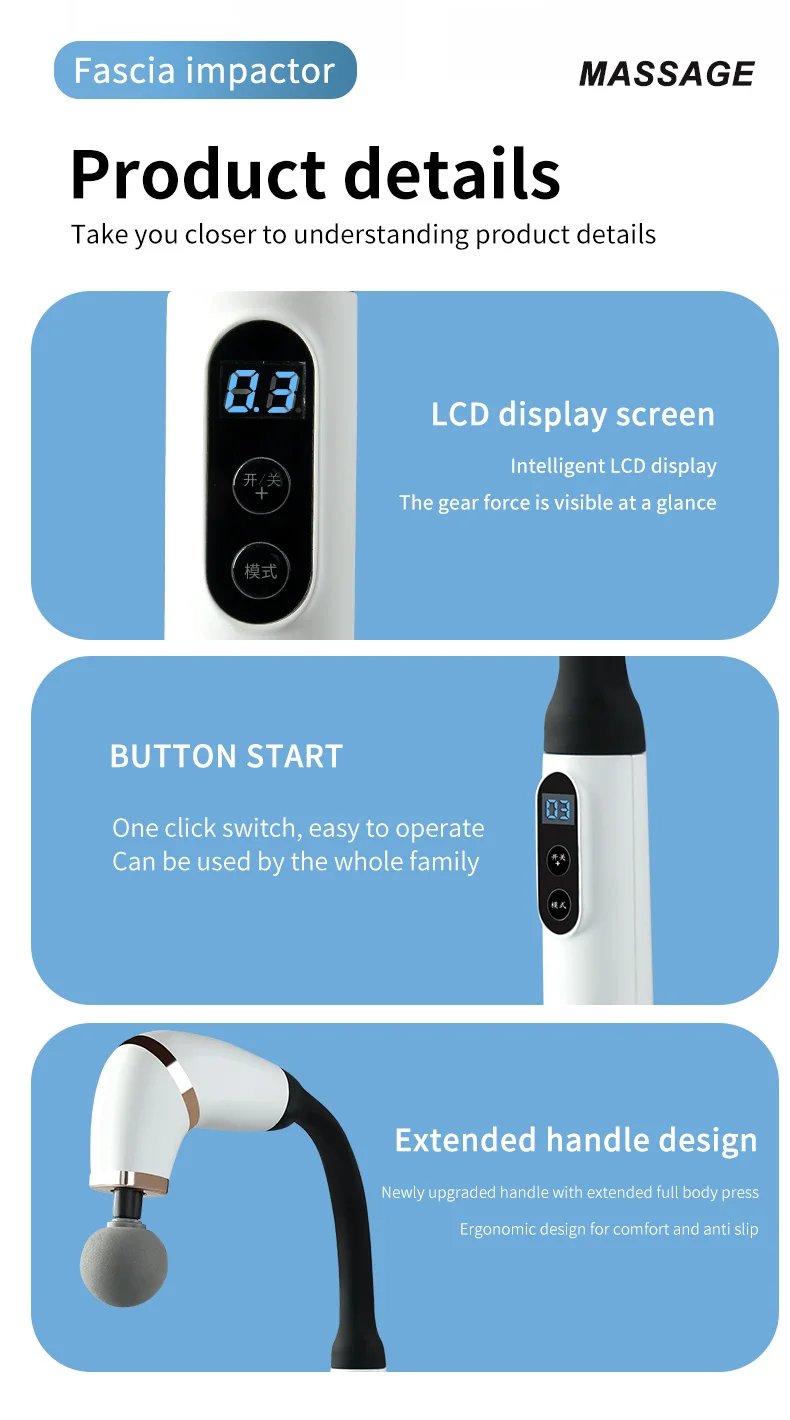 Smart Fascia Gun Electric Massager Massage Hammer Electric Fascia Gun Home Handheld Hammer Back Artifact