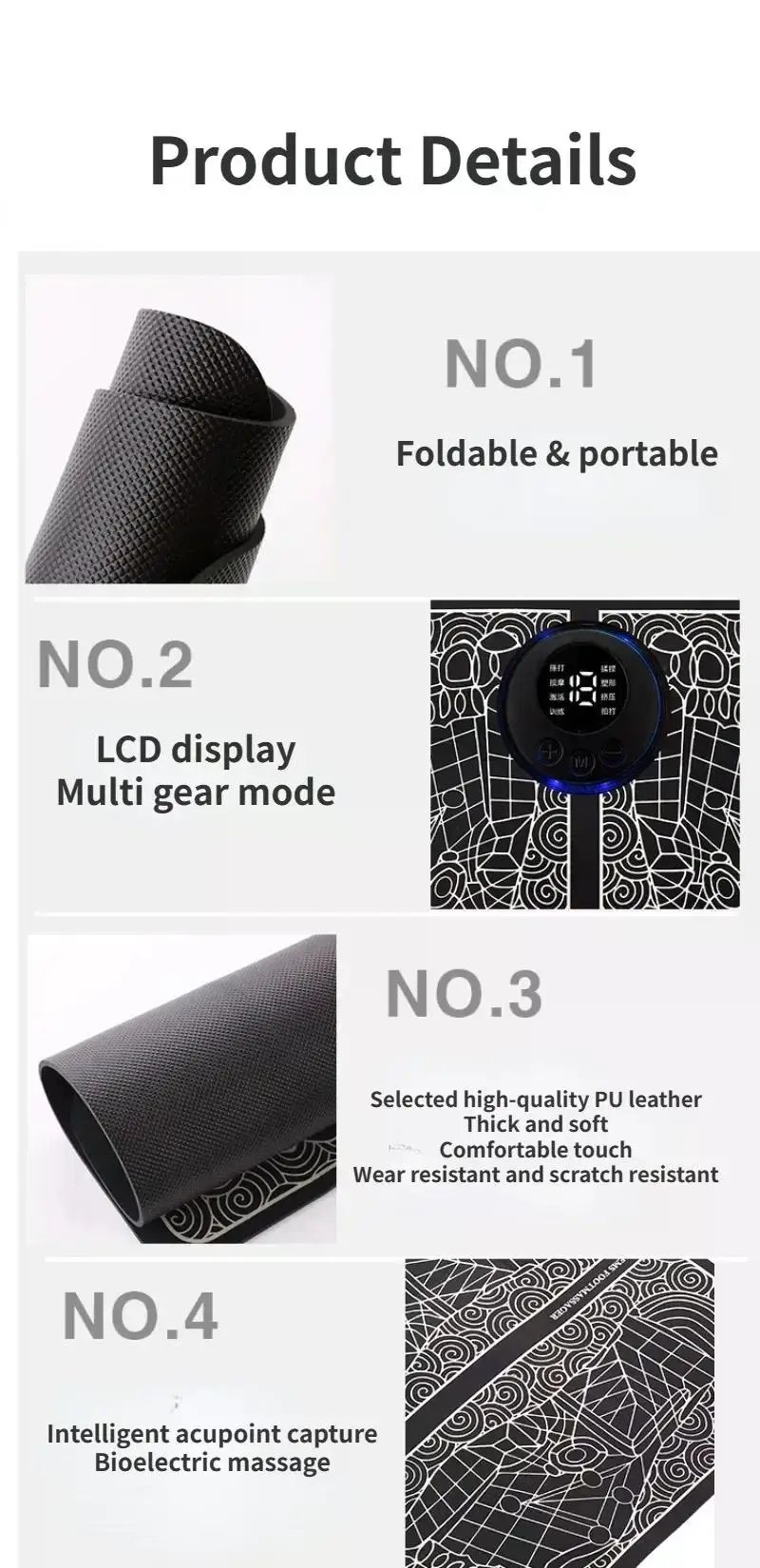 Electric EMS Foot Massager Pad Electrical Muscle Stimulation Foot Massager USB Charging Portable