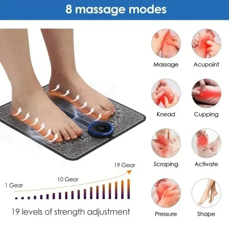 Electric EMS Foot Massager Pad Electrical Muscle Stimulation Foot Massager USB Charging Portable Electric EMS Foot Massager Pad Electrical Muscle Stimulation Foot Massager USB Charging Portable