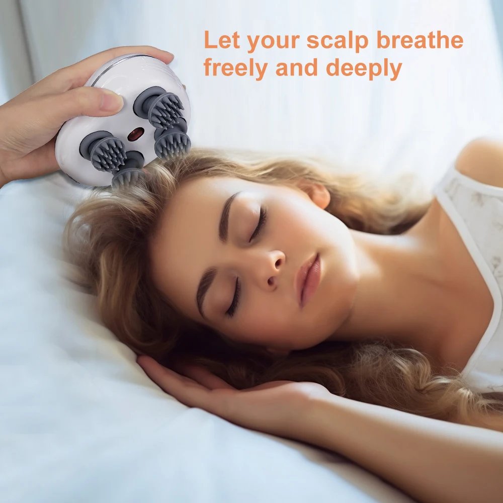 Head Scalp Massager for Red Light Promoting Hair Growth Kneading Vibration Soft Silicone Stress Relax Body Massage Health Care