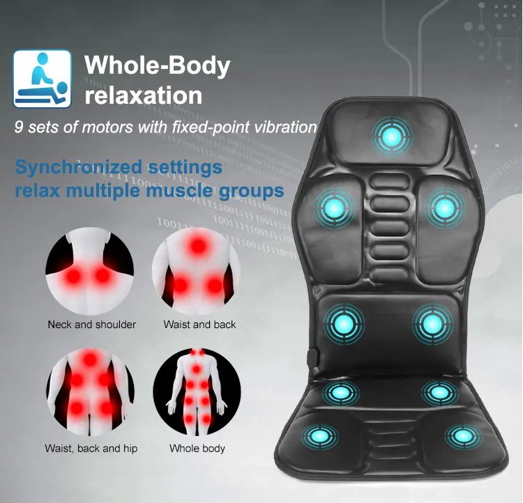 KLASVSA Electric Back Massager Massage Chair Cushion Heating Vibrator Car Home Office Lumbar Neck Mattress Pain Relief KLASVSA Electric Back Massager Massage Chair Cushion Heating Vibrator Car Home Office Lumbar Neck Mattress Pain Relief