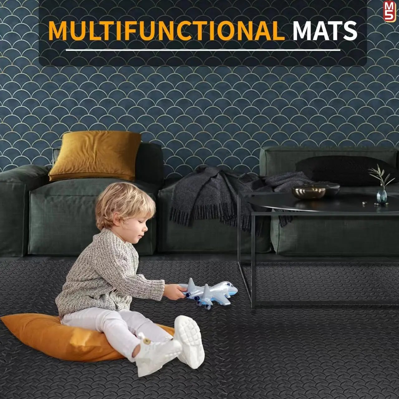 Massage Cushion EVA Foam Puzzle Exercise Mat for Home Gym, Interlocking Gym Floor Mats with Non-Slip Surface Acupressure Mat