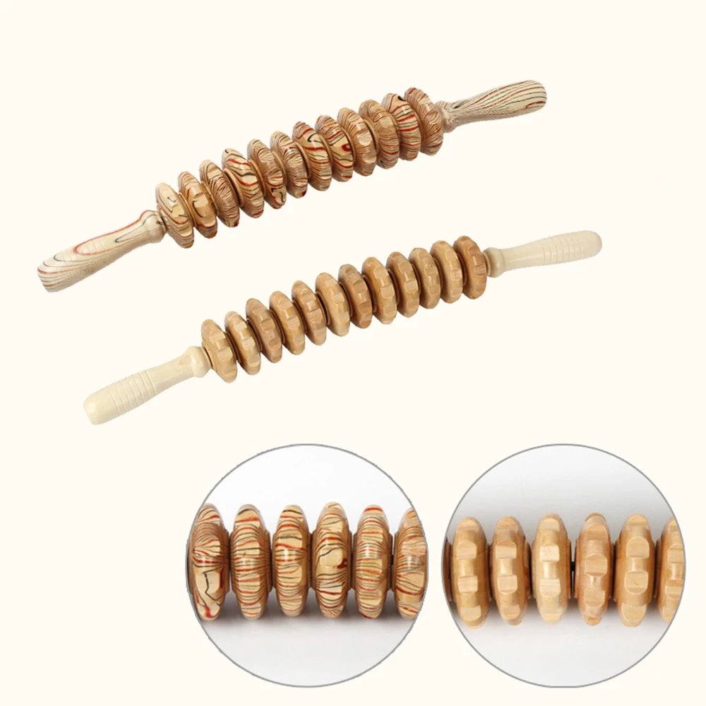 1 PC Wood Bendable Massage Roller Wooden Therapy Massager Tools,Lymphatic Drainage,Cellulite Trigger Point Manual Muscle Release