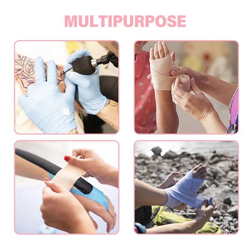 JC 12/24/36/48Pcs Tattoo Grip Bandage Cover Wraps Tapes Nonwoven Waterproof Self Adhesive Finger Protection Tattoo Accessories