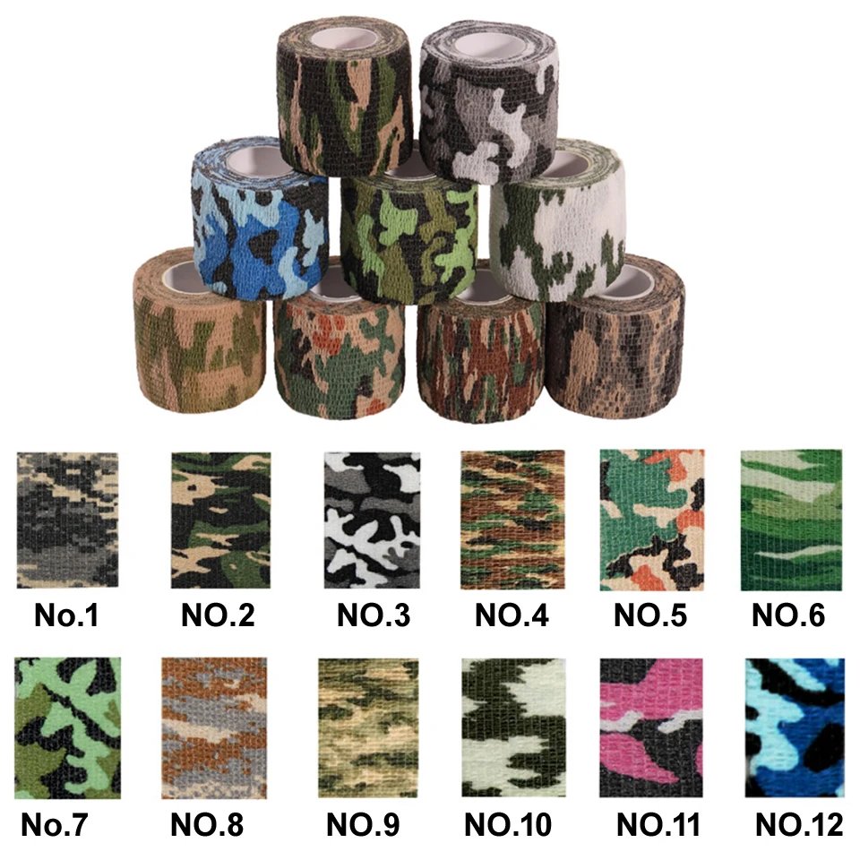1 Roll Disposable Self-adhesive Flex Elastic Camouflage Bandage Tape For Tattoo Handle Grip Tube Wrap Elbow Stick 5*450