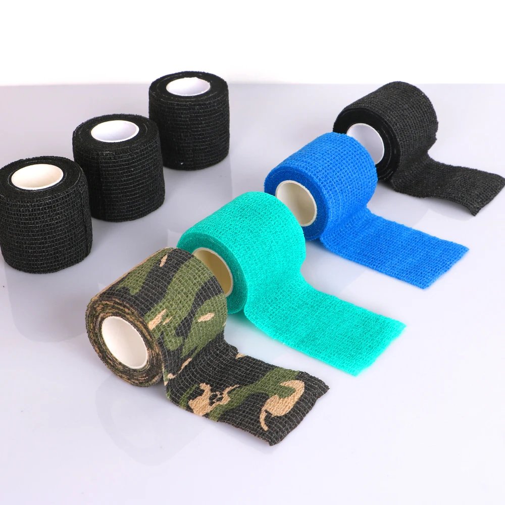 1pc 5*450cm Disposable Tattoo Machine Self-adhesive Flex Elastic Camouflage Bandage Grip Tube Wrap Elbow Stick Tape Accessory