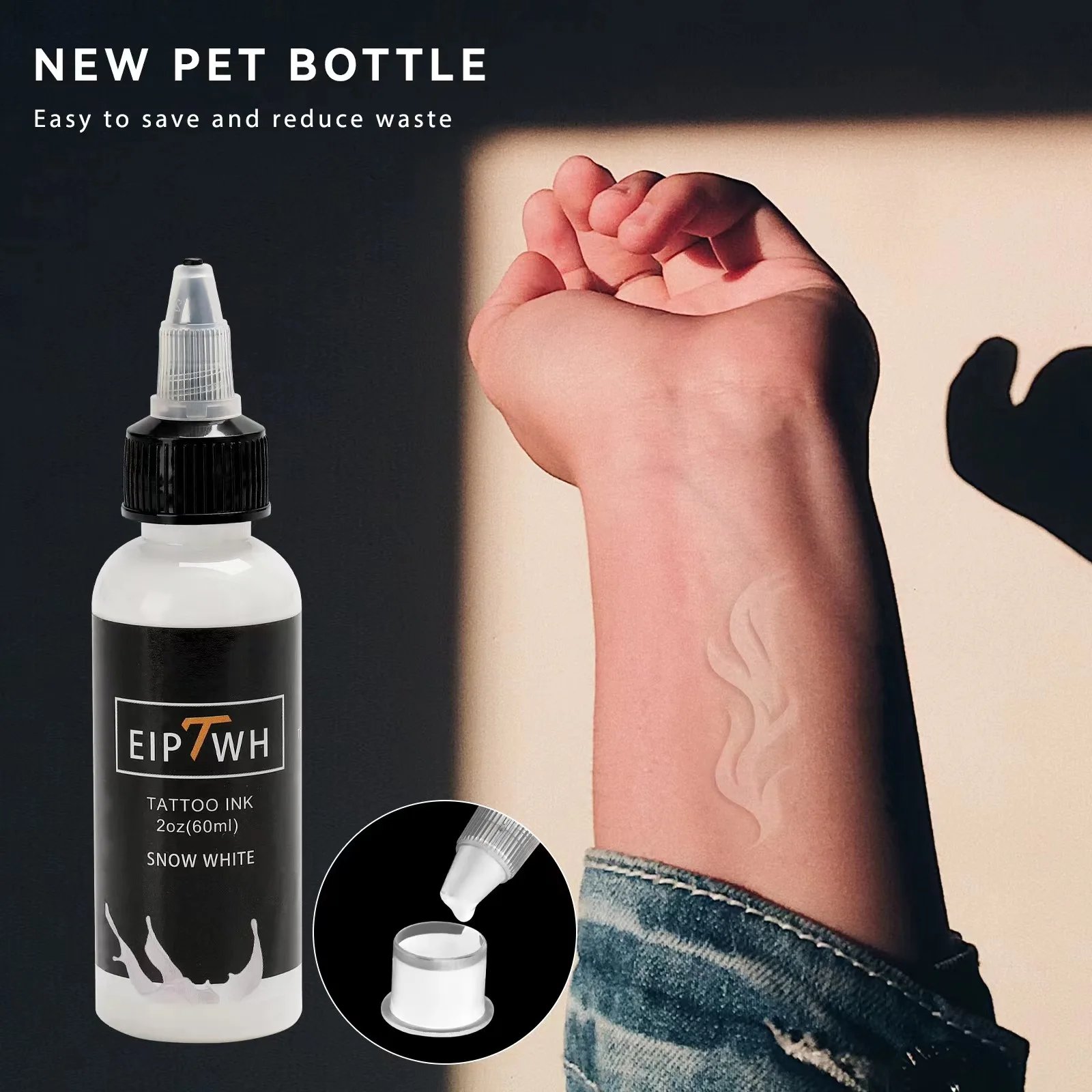 Tattoo ink colorant 2oz (60ml) black and white tattoo colorant, professional tattoo tattoo black&white consumable dye set