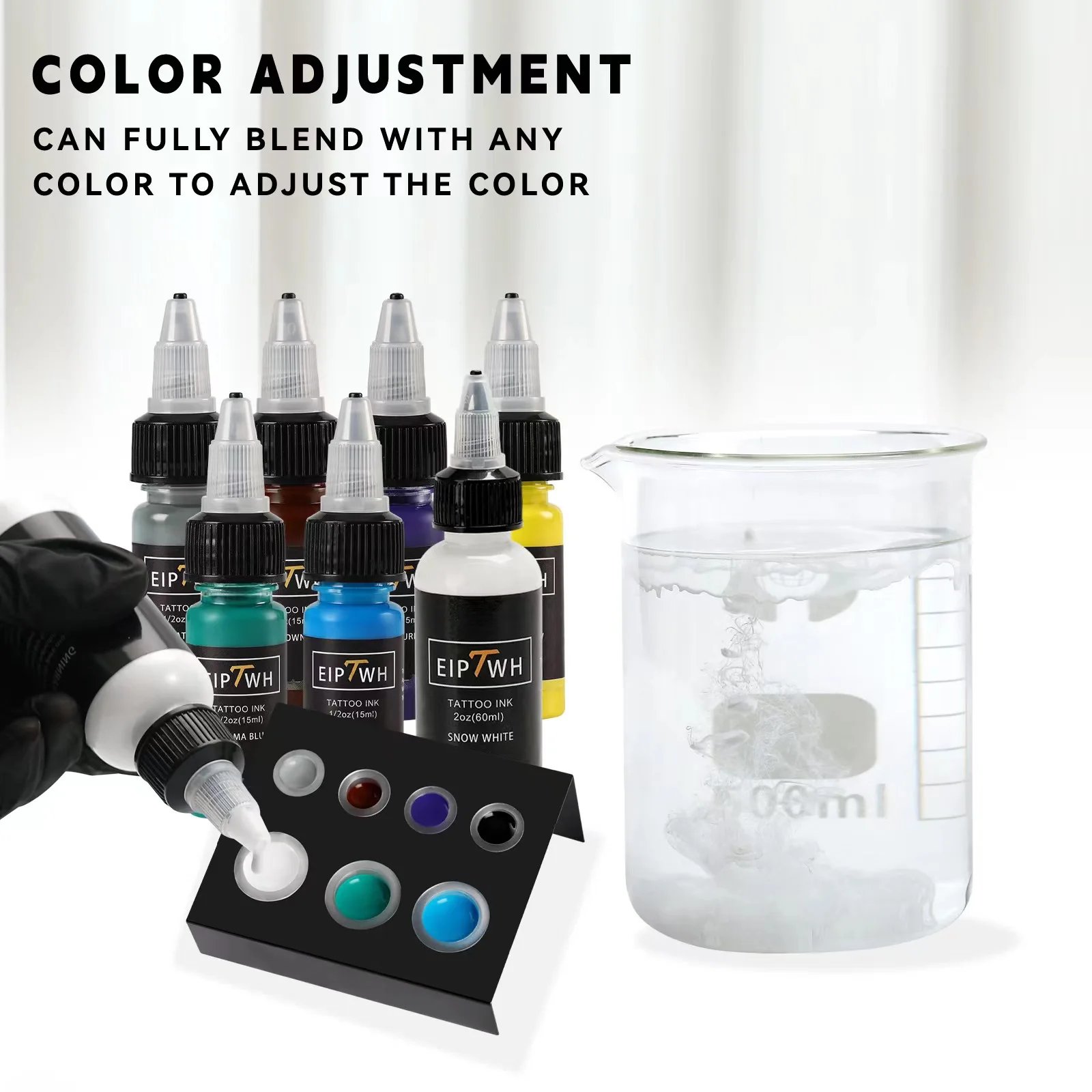 Tattoo ink colorant 2oz (60ml) black and white tattoo colorant, professional tattoo tattoo black&white consumable dye set