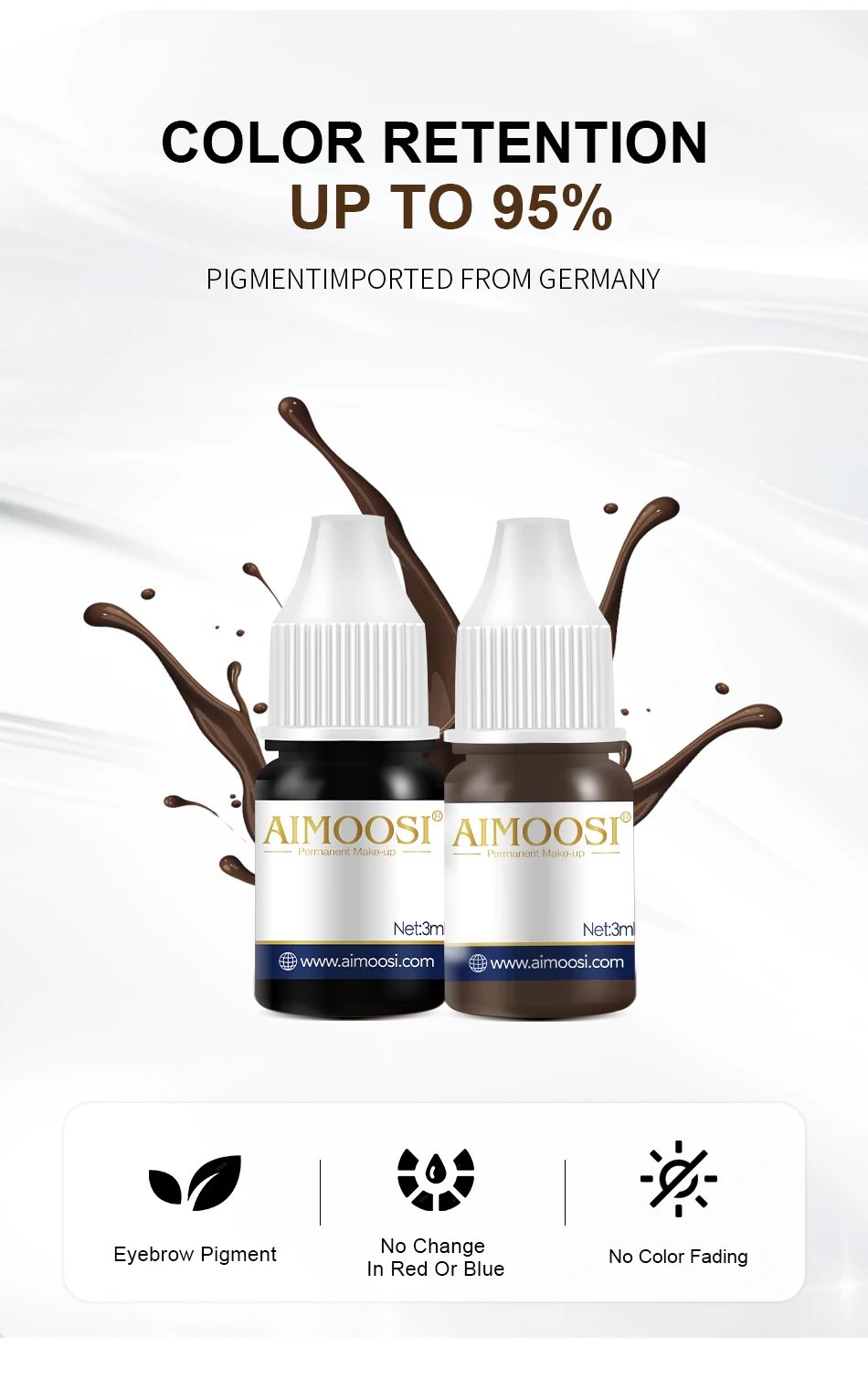 AIMOOSI 3ml Microblading Tattoo Pigments Paint Ink For Eyeliner Lips Eyebrows Semi Permanent Body Art Gloss Tint Makeup Airbrush