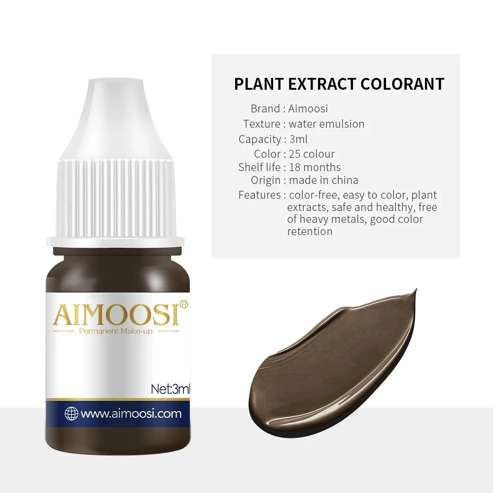 AIMOOSI 3ml Tattoo Microblading Paint Ink Pigment For Semi Permanent Body Eyebrows Eyeliner Lip Tint Makeup Consumables Supplies AIMOOSI 3ml Tattoo Microblading Paint Ink Pigment For Semi Permanent Body Eyebrows Eyeliner Lip Tint Makeup Consumables Supplies
