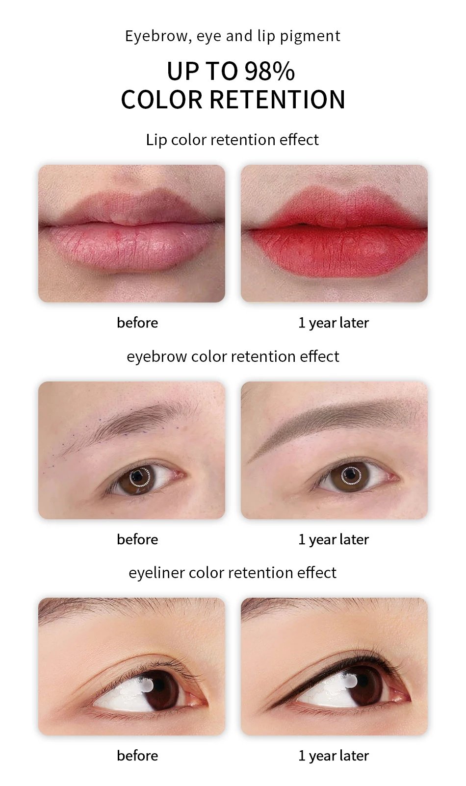 AIMOOSI 3ml Tattoo Microblading Paint Ink Pigment For Semi Permanent Body Eyebrows Eyeliner Lip Tint Makeup Consumables Supplies