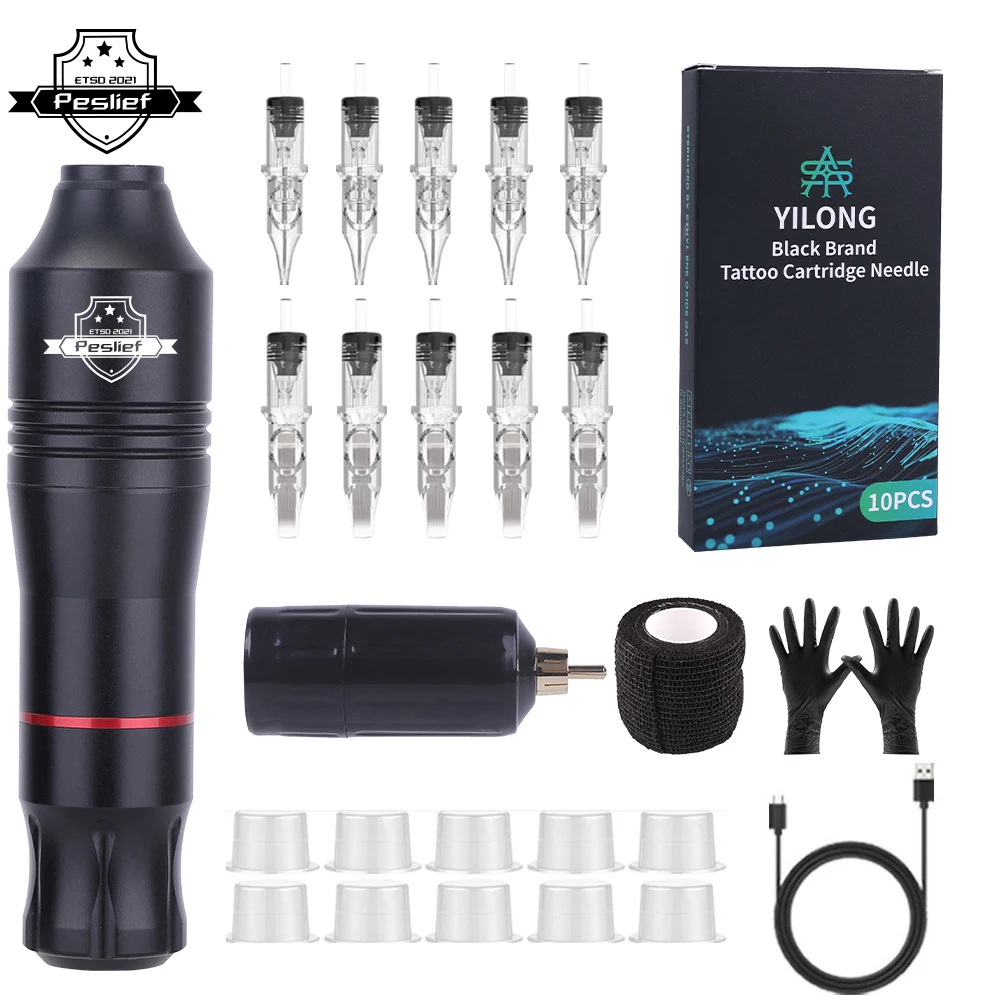 Wireless Tattoo Kit Rotary Tattoo Machine Set with 10PCS Tattoo Cartridge Needles Permanent Makeup Tools for Tattoo Artist Wireless Tattoo Kit Rotary Tattoo Machine Set with 10PCS Tattoo Cartridge Needles Permanent Makeup Tools for Tattoo Artist