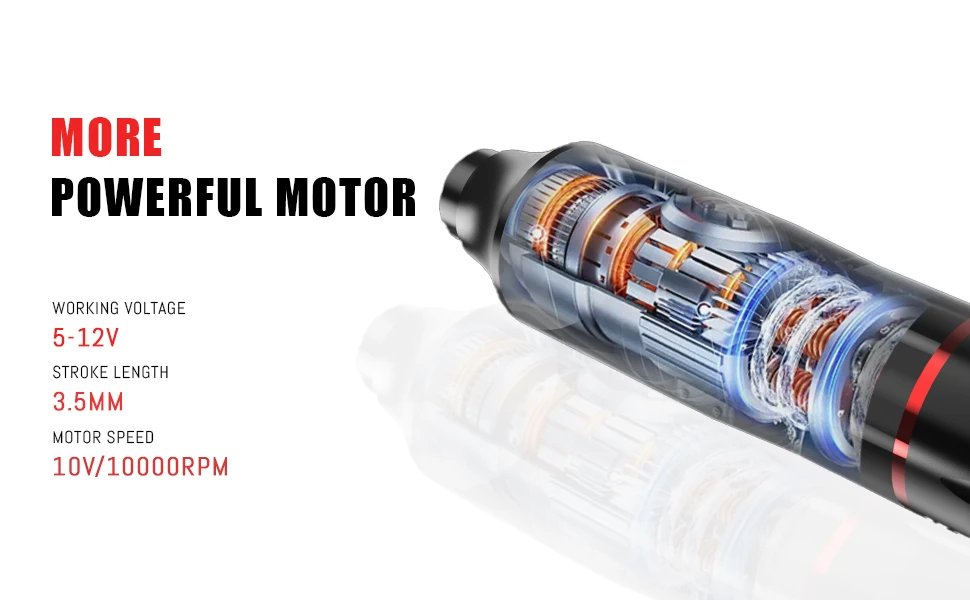 Professional Wireless Rotary Tattoo Machine Kit with 10Pcs Cartridge Needles Complete Set for Tattoo Artists and Beginners