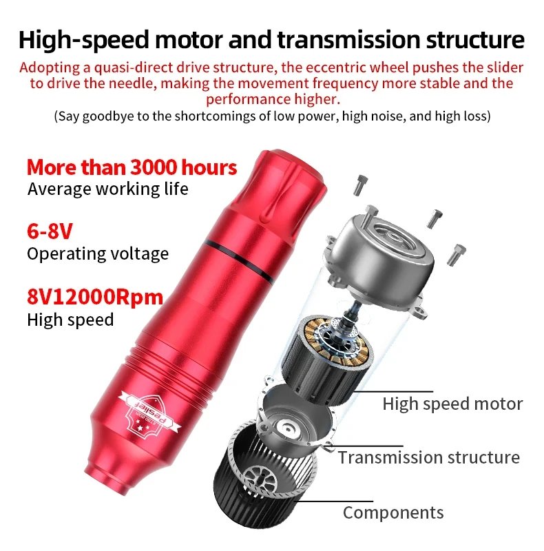 Wireless Tattoo Kit Rotary Tattoo Machine Set with 10PCS Tattoo Cartridge Needles Permanent Makeup Tools for Tattoo Artist Wireless Tattoo Kit Rotary Tattoo Machine Set with 10PCS Tattoo Cartridge Needles Permanent Makeup Tools for Tattoo Artist