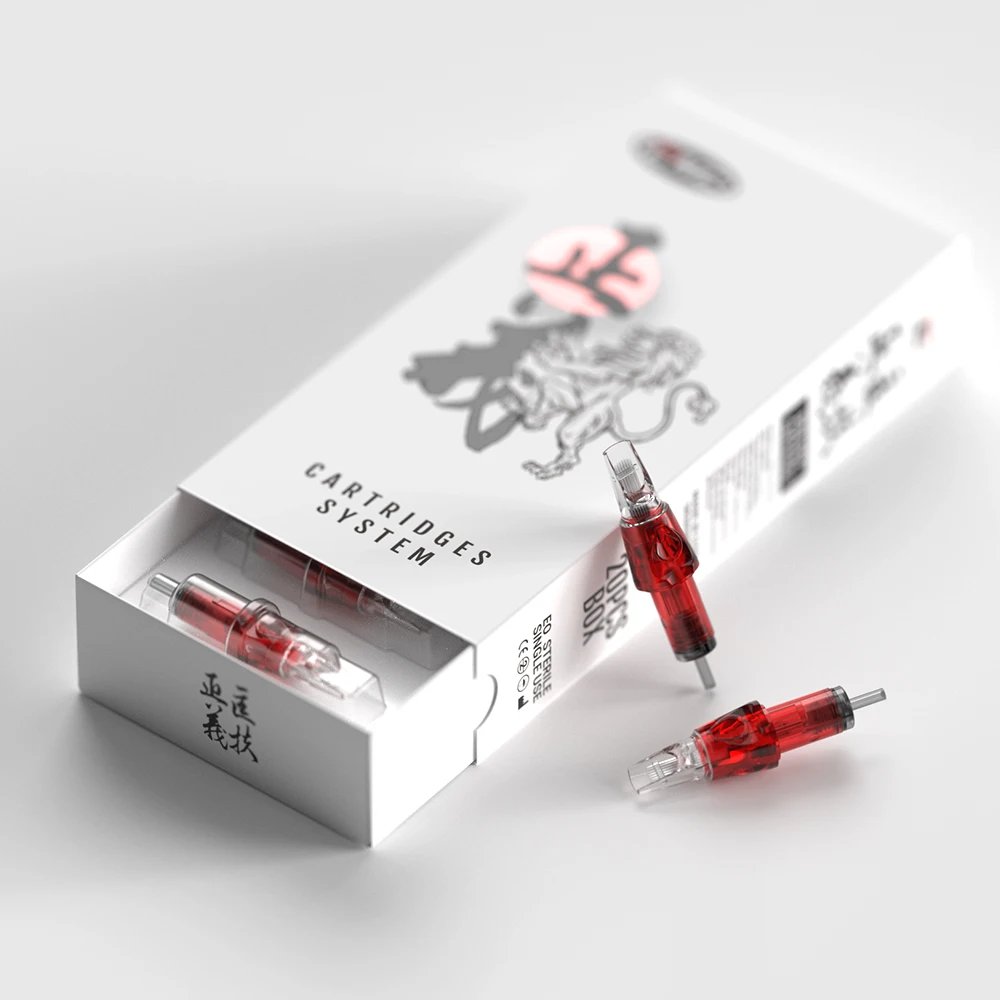 CNC 20PCS Tattoo Cartridges Needles Disposable Red RL/RS/RM/M1 With Membrane Professional Sterilized Safety For Tattooist Supply
