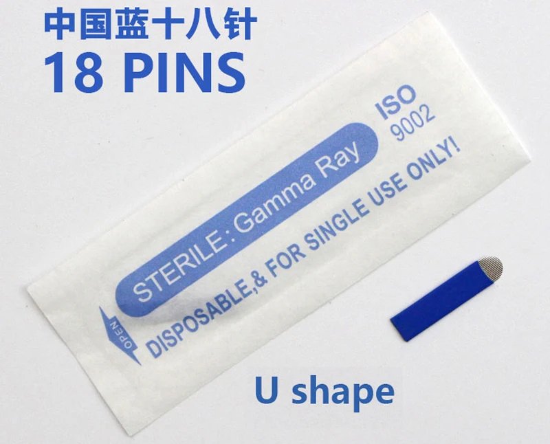 50pcs Microblading 0.18mm Tebori Blades Needles Tattoo needles Permanent Makeup Needle 7 9 12 14 17 21 Manual Eyebrow Blades