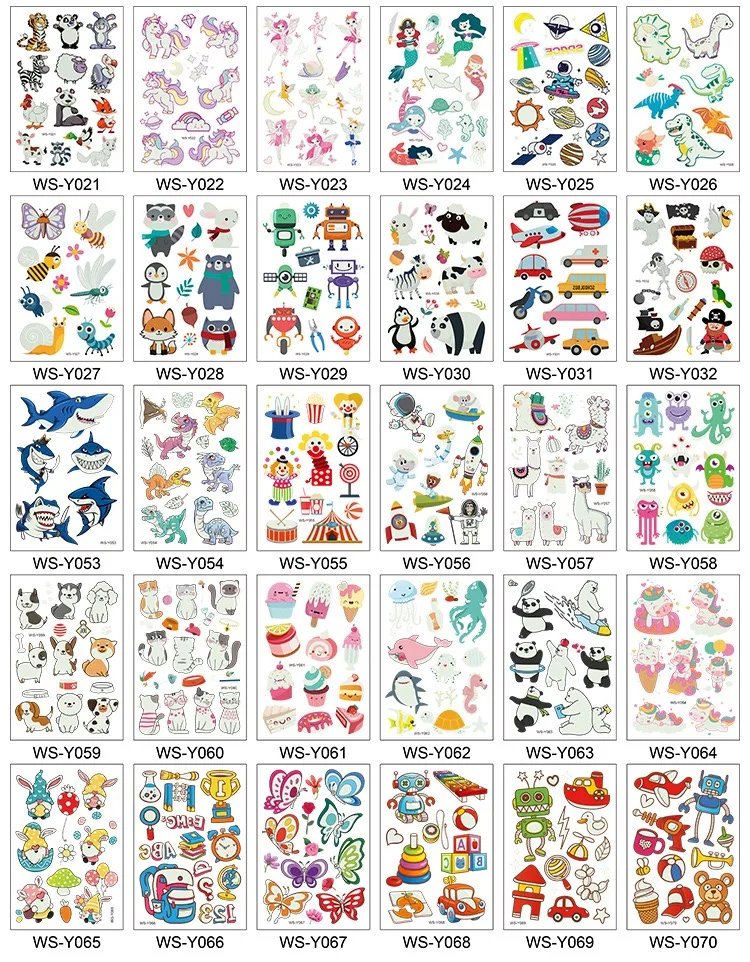 Luminous Tattoo 4 10pcs/Set Temporary Tattoos Mermaid Licorne Children Stickers for Kids Pokemon Tattoo Tattoo for Kids Unicorn