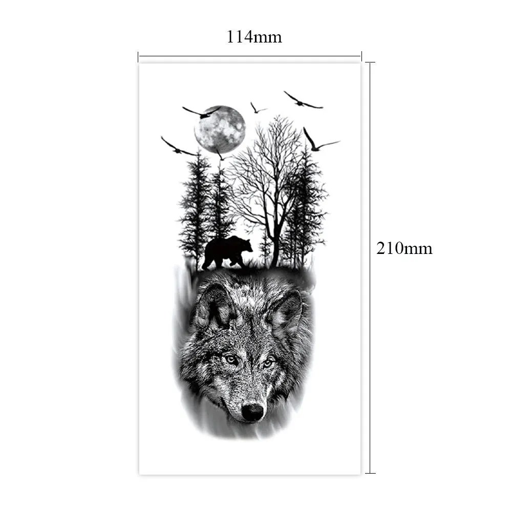 Black Forest Animal Temporary Tattoos for Men Women Waterproof Tiger Wolf Lion Fake Tattoo for Hand Arm Body Decor Black Forest Animal Temporary Tattoos for Men Women Waterproof Tiger Wolf Lion Fake Tattoo for Hand Arm Body Decor