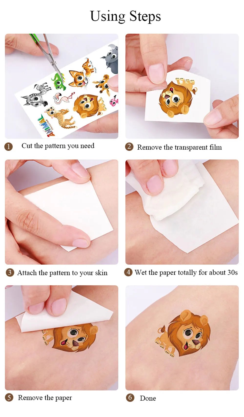 Black Forest Animal Temporary Tattoos for Men Women Waterproof Tiger Wolf Lion Fake Tattoo for Hand Arm Body Decor Black Forest Animal Temporary Tattoos for Men Women Waterproof Tiger Wolf Lion Fake Tattoo for Hand Arm Body Decor