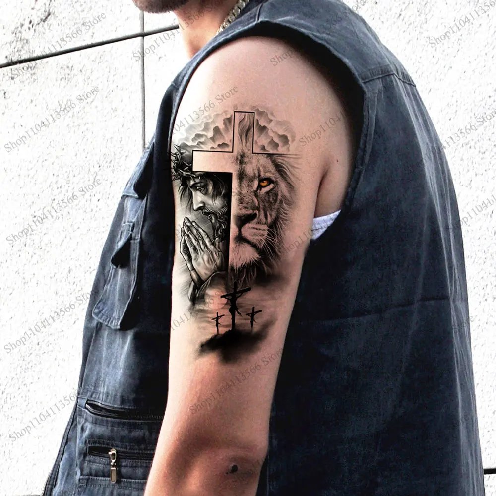 Black Forest Animal Temporary Tattoos for Men Women Waterproof Tiger Wolf Lion Fake Tattoo for Hand Arm Body Decor Black Forest Animal Temporary Tattoos for Men Women Waterproof Tiger Wolf Lion Fake Tattoo for Hand Arm Body Decor