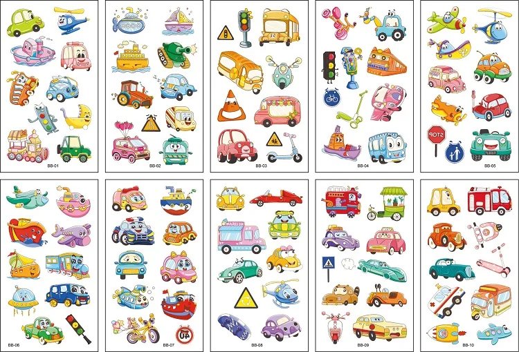 10PCS New Tattoos for Children Transfer Tattoos for Kids Mini Waterproof Tattoos Festival Glitters Face Unicorn Animals Stickers