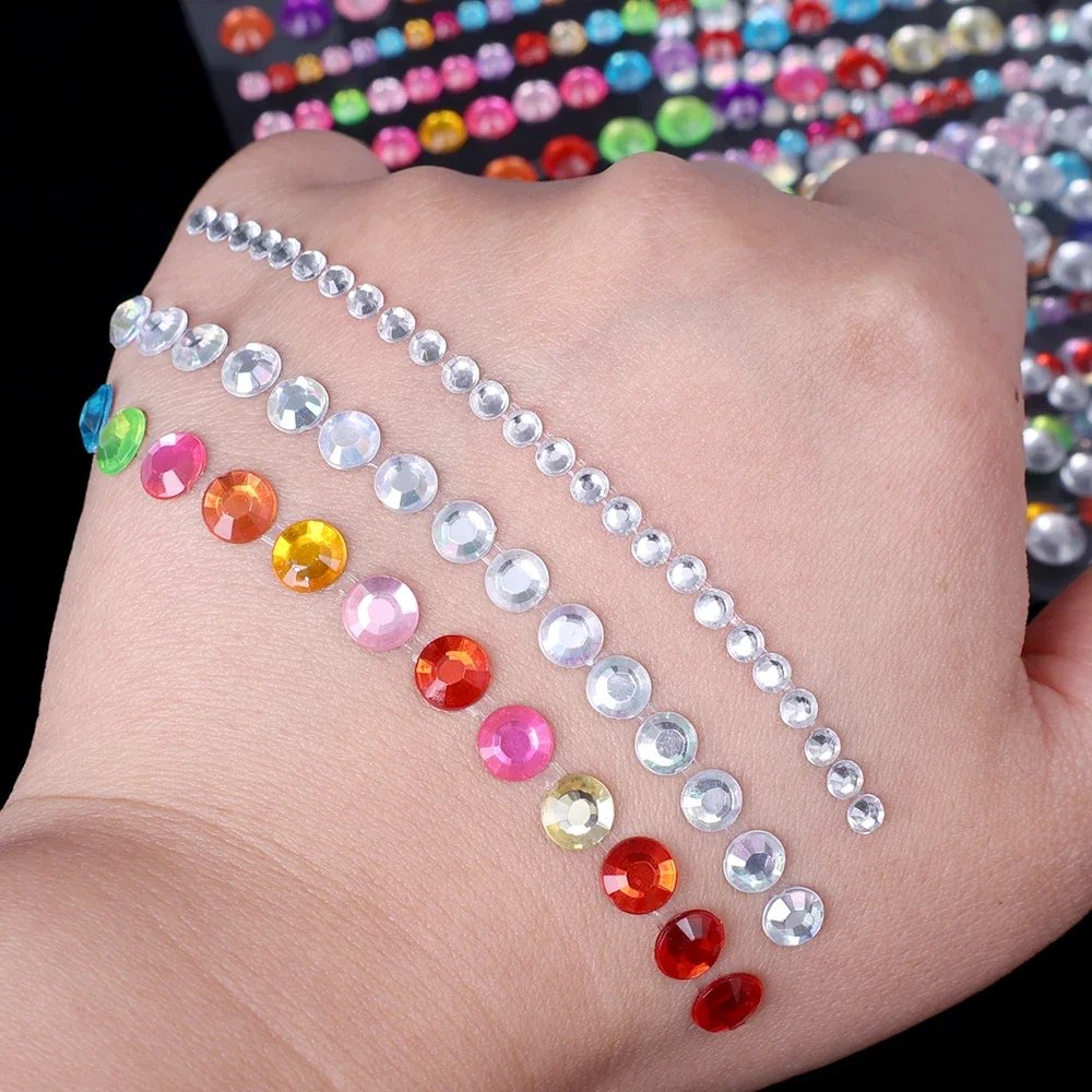 Love Diamond Stickers on The Face Rhinestone Makeup Bright Face Art Sticker Children's Temporary Tattoo Rhinestone Makeup Tools