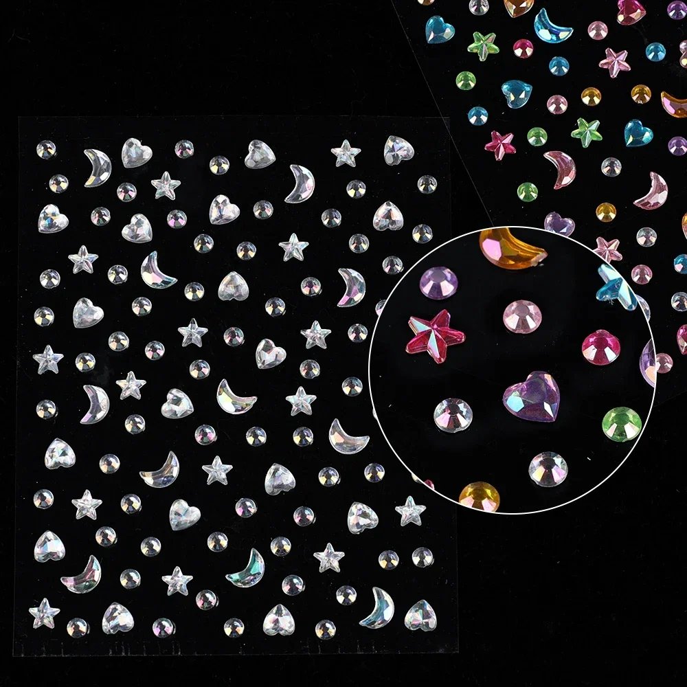 Love Diamond Stickers on The Face Rhinestone Makeup Bright Face Art Sticker Children's Temporary Tattoo Rhinestone Makeup Tools