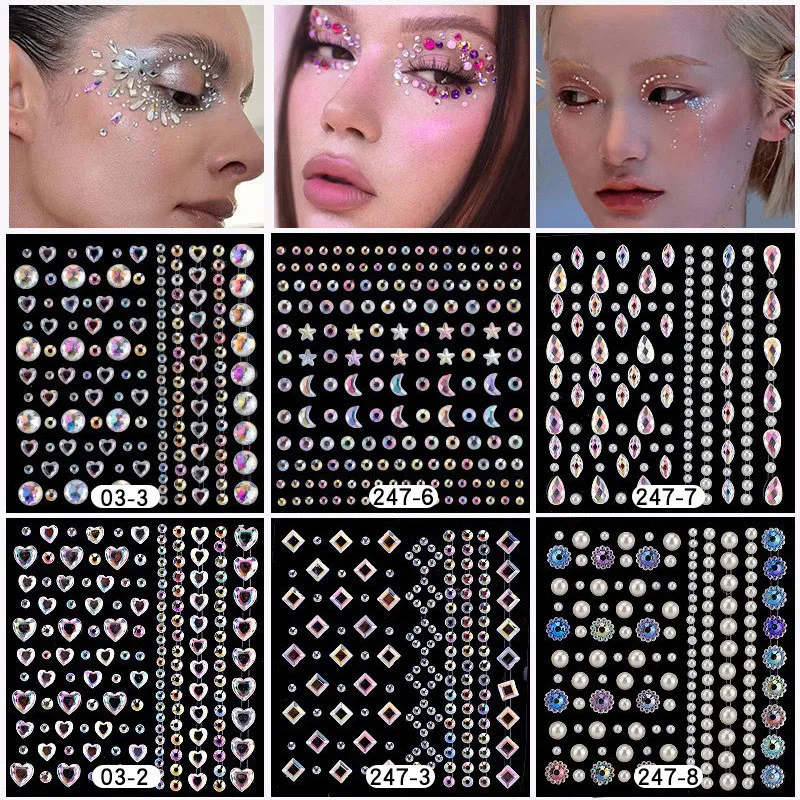Karsyngirl 1 Sheet Eye Body Face Gems Jewels Rhinestone Stickers Self Adhesive Crystal Rainbow Makeup Diamonds Face Stick Gems Karsyngirl 1 Sheet Eye Body Face Gems Jewels Rhinestone Stickers Self Adhesive Crystal Rainbow Makeup Diamonds Face Stick Gems