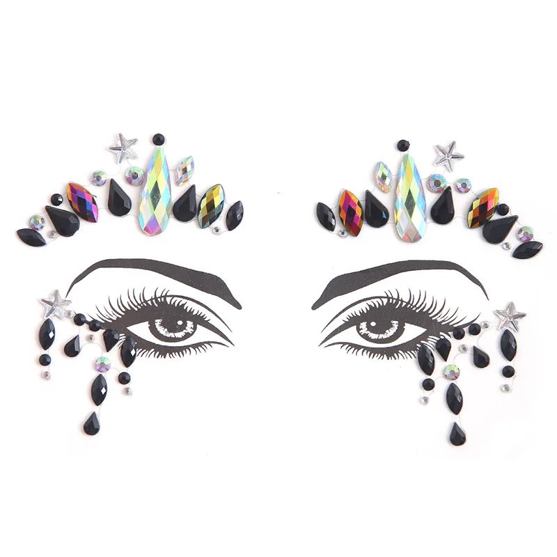 Colorful Makeup Festival Jewels Nail Gems Diamonds Adhesive Glitters for the Rhinestone Face Temporary Tattoos Body Stickers