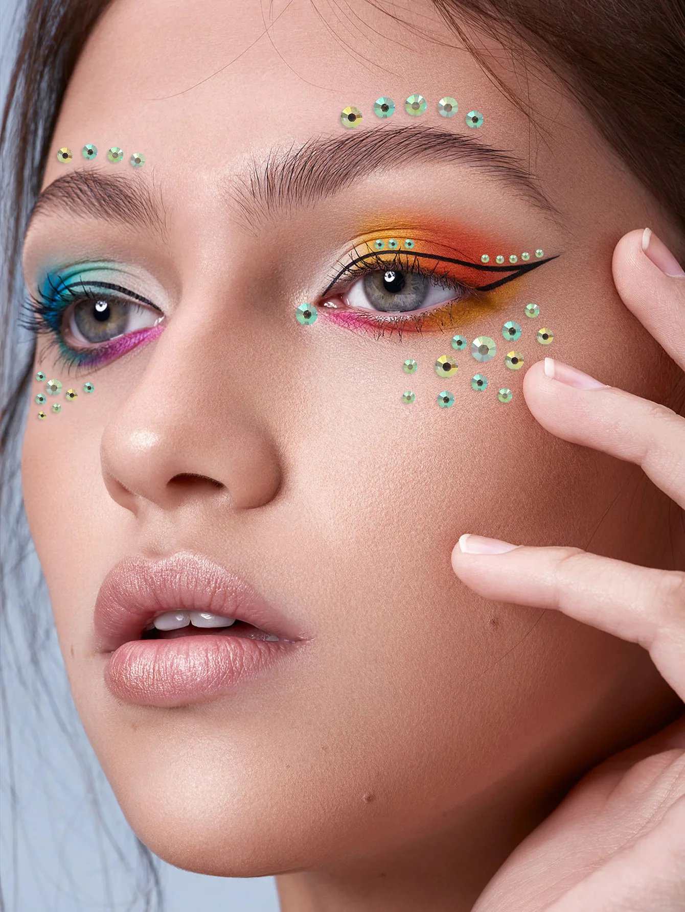 Colorful Makeup Festival Jewels Nail Gems Diamonds Adhesive Glitters for the Rhinestone Face Temporary Tattoos Body Stickers