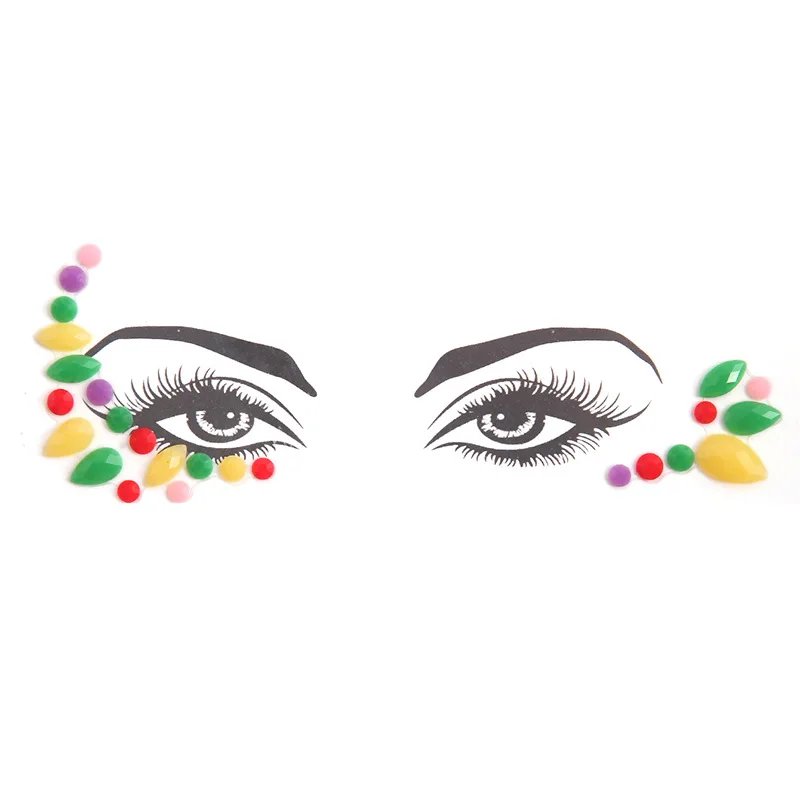 Colorful Makeup Festival Jewels Nail Gems Diamonds Adhesive Glitters for the Rhinestone Face Temporary Tattoos Body Stickers