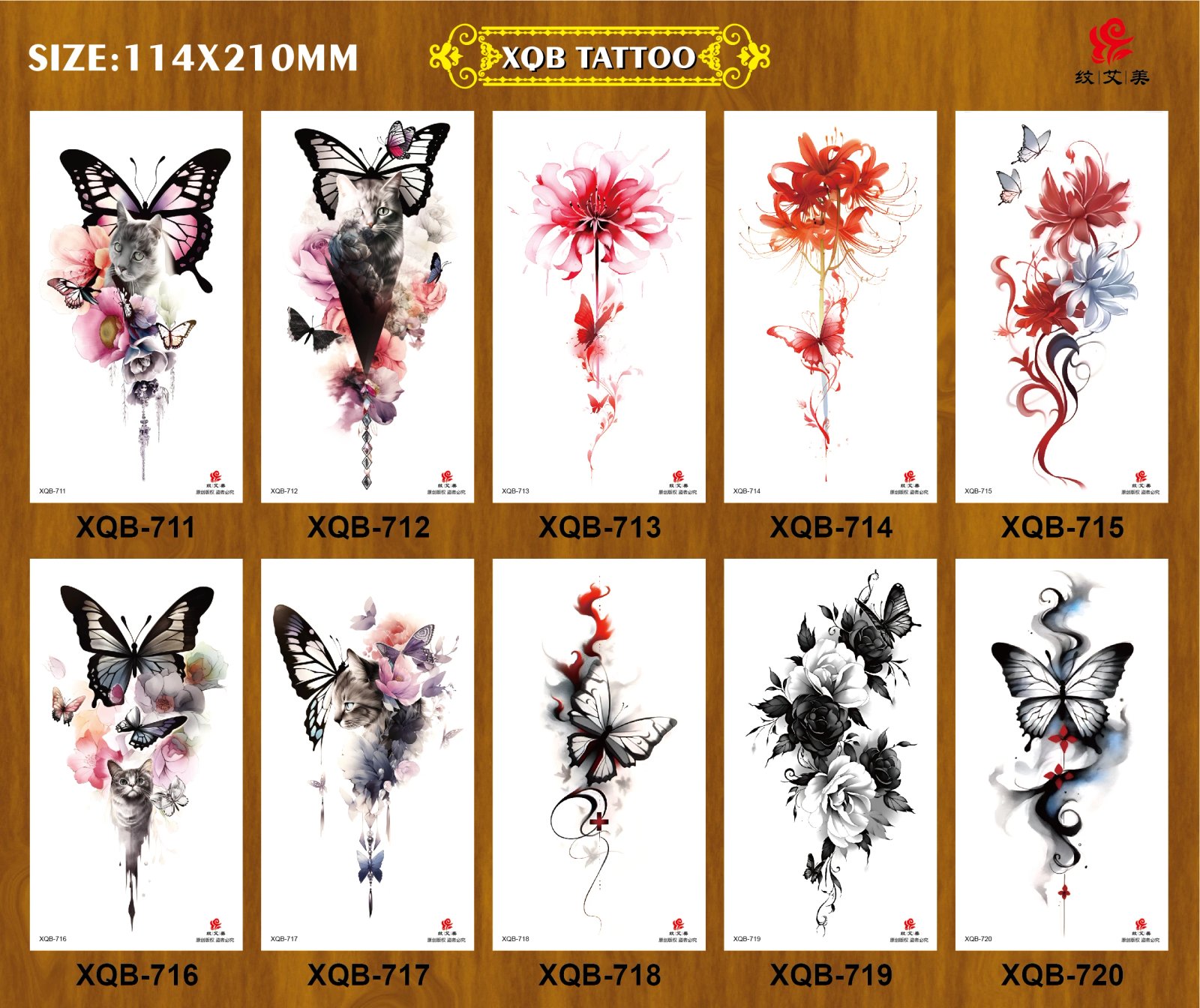 Black Flower Waterproof Temporary Tattoo Sticker Beauty Butterfly Rose for Women 3D Flash Body Arm Art Washable Fake Tattoos