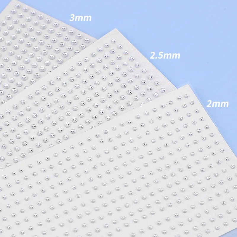 Mix 2mm/3/mm4mm Hair Pearls Stick on Self Adhesive Pearls Stickers Face Pearls Stickers for Hair Face Makeup Nail DIY Crafts