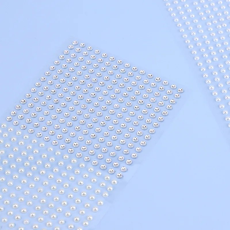 Mix 2mm/3/mm4mm Hair Pearls Stick on Self Adhesive Pearls Stickers Face Pearls Stickers for Hair Face Makeup Nail DIY Crafts