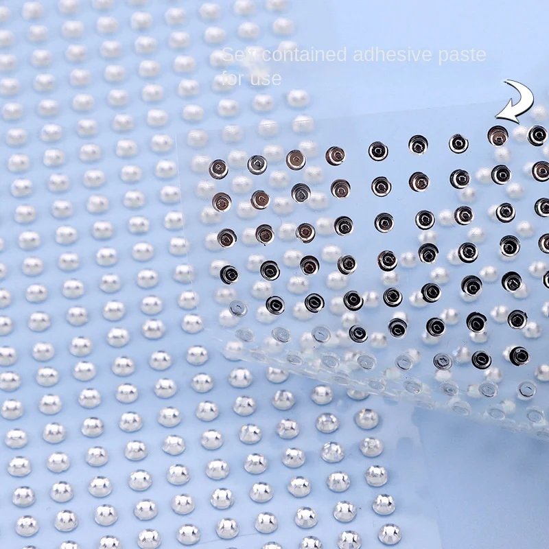 Mix 2mm/3/mm4mm Hair Pearls Stick on Self Adhesive Pearls Stickers Face Pearls Stickers for Hair Face Makeup Nail DIY Crafts
