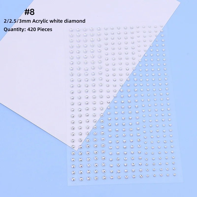 Mix 2mm/3/mm4mm Hair Pearls Stick on Self Adhesive Pearls Stickers Face Pearls Stickers for Hair Face Makeup Nail DIY Crafts