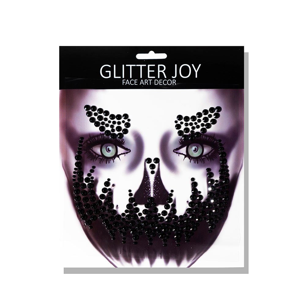 1Pc Face Jewel Makeup Sticker For Carnival Halloween Festival Skull Bone Dressing With Teeth Party Night Club Makeup Body Art