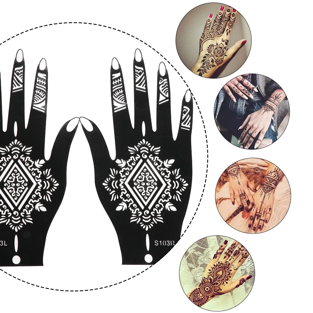 2024 New Professional Henna Stencil Temporary Hand Tattoo Body Art Sticker Template Wedding Tool Flower Tattoo Stencil