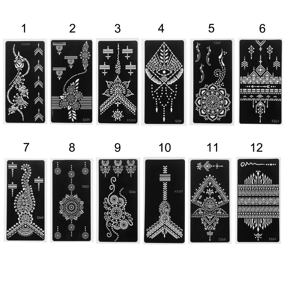 2024 New Professional Henna Stencil Temporary Hand Tattoo Body Art Sticker Template Wedding Tool Flower Tattoo Stencil