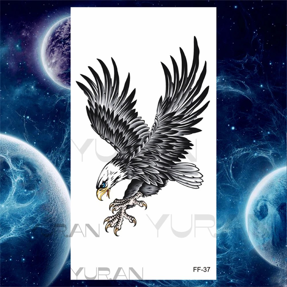 Large Lion Temporary Tattoos For Women Men Tiger Wolf Vampire Forest Flower Crown Compass Fake Tattoo Sticker Arm Body Tatoos