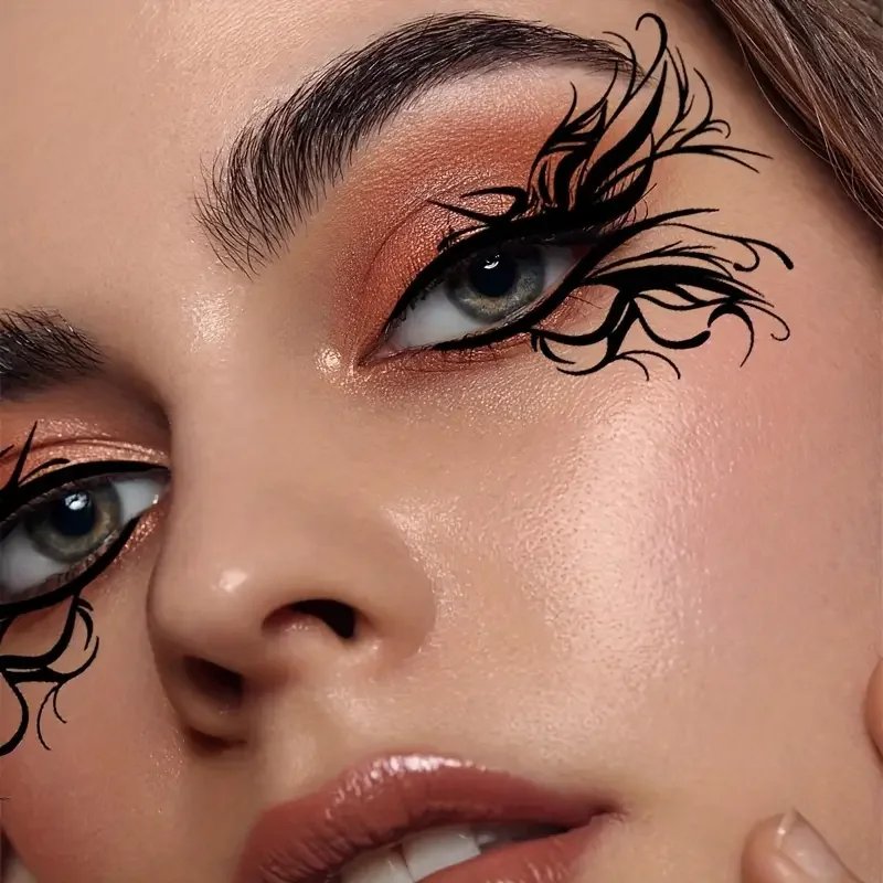 10 Halloween Removable Temporary Eye Tattoo Stickers,Can Be Used Realistic Tattoos,Waterproof and Sweatproof,Halloween Makeup