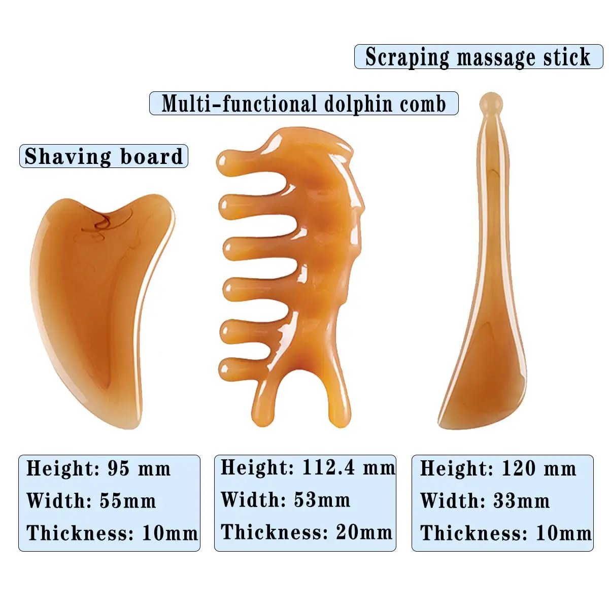 Skin Scraping Resin Guasha Massage Board Face Eye SPA Massager Plate ​For Neck Back Body Legs Hands Promote Blood Circulation