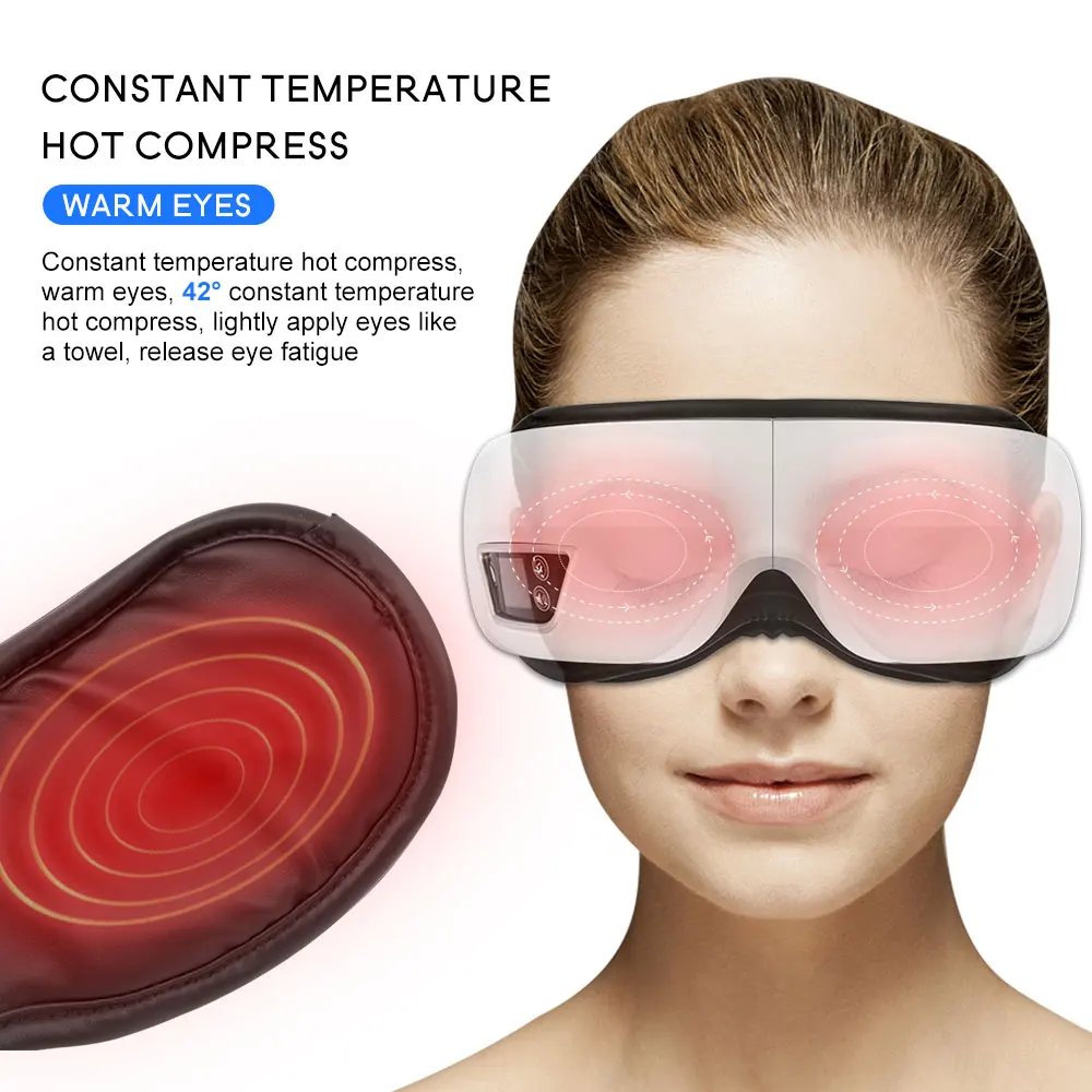 Eye Massager 6D Smart Airbag Vibration Bluetooth Eye Care Instrument Hot Compress Bluetooth Eye Massage Glasses Fatigue Pouch Eye Massager 6D Smart Airbag Vibration Bluetooth Eye Care Instrument Hot Compress Bluetooth Eye Massage Glasses Fatigue Pouch