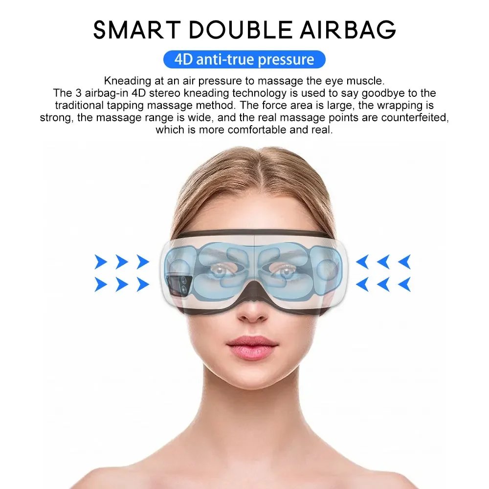 Eye Massager 6D Smart Airbag Vibration Bluetooth Eye Care Instrument Hot Compress Bluetooth Eye Massage Glasses Fatigue Pouch Eye Massager 6D Smart Airbag Vibration Bluetooth Eye Care Instrument Hot Compress Bluetooth Eye Massage Glasses Fatigue Pouch